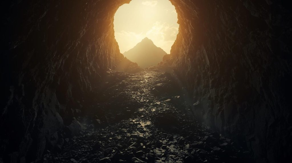 מבור גשמי עמוק להר רוחני גבוה